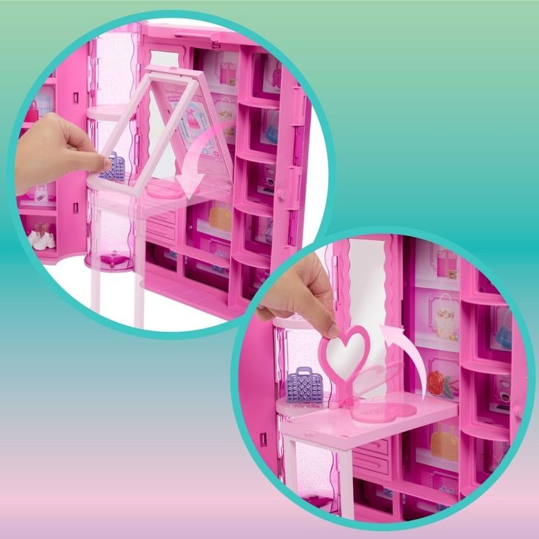 Barbie, Szafa Marzeń 3.0, domek do zabawy z lalką i akcesoriami