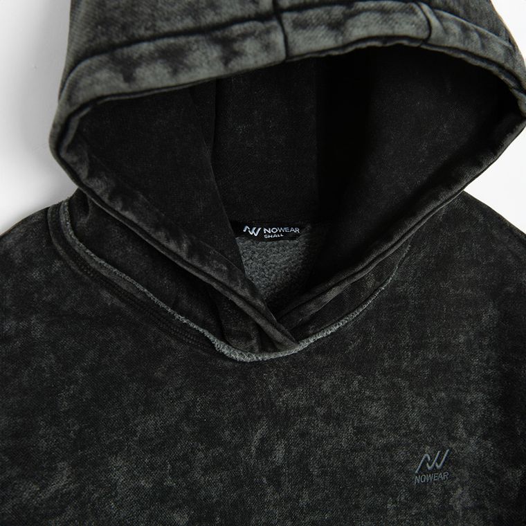 Grafitowa bluza z kapturem o kroju oversize NOWEAR