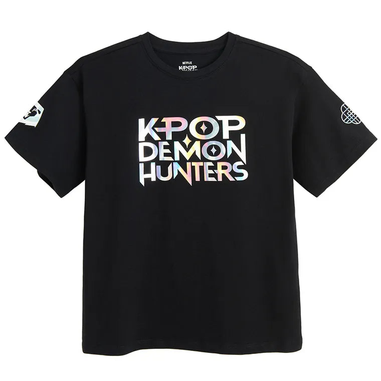 Cool Club, T-shirt dziewczęcy, czarny, K-Pop Demon Hunters