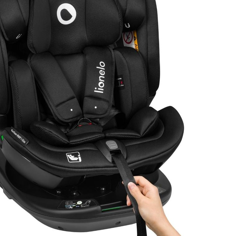 Lionelo, Bastiaan, RWF, I-size, fotelik samochodowy, Black Carbon, 0-36 kg, 40-150 cm