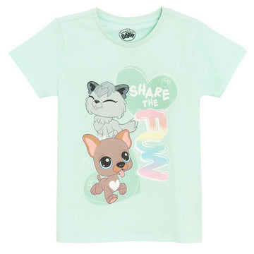 Cool Club, T-shirt dziewczęcy, beżowy, Bluey