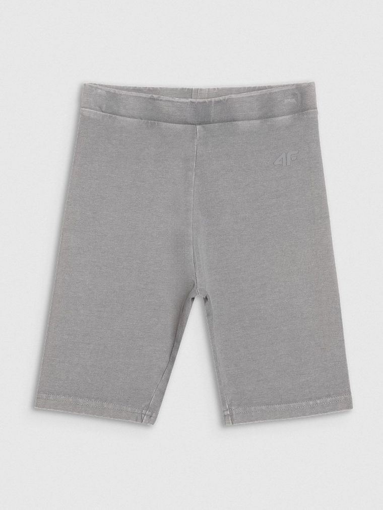 Legginsy dziewczęce, kolarki, szare, 4F