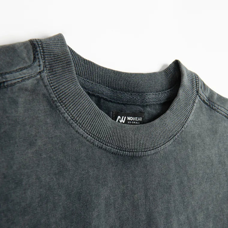 T-shirt crop boxy z bawełny czesanej NOWEAR