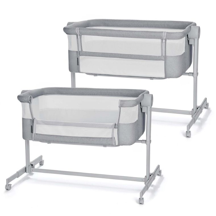 Kinderkraft, Nestee Up 2, łóżeczko dostawne, light grey