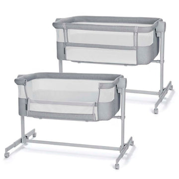 Kinderkraft, Nestee Up 2, łóżeczko dostawne, light grey
