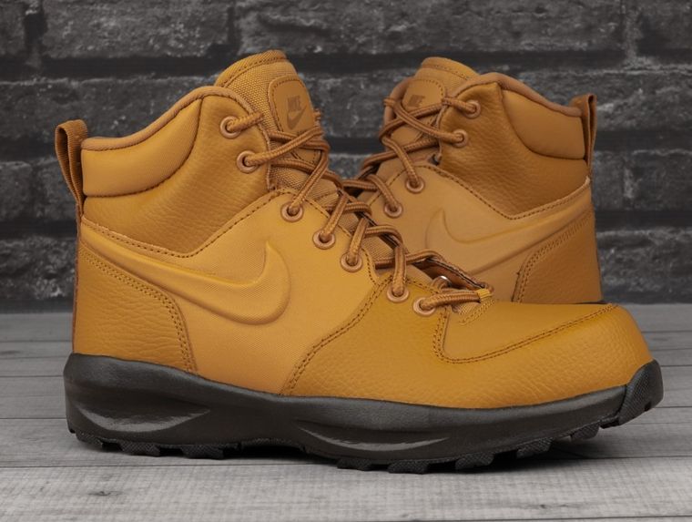 Buty zimowe dziecięce, brązowe, Nike Manoa