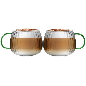 Vialli Design, Tulip, szklanki z uchem, zielone, 350 ml, 2 szt.